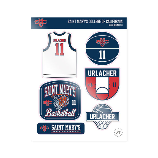 SMC - NCAA Women's Basketball : Coco Urlacher - Sticker Sheet-0