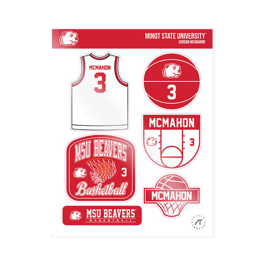 Minot State - NCAA Women's Basketball : Jordan McMahon - Sticker Sheet-0