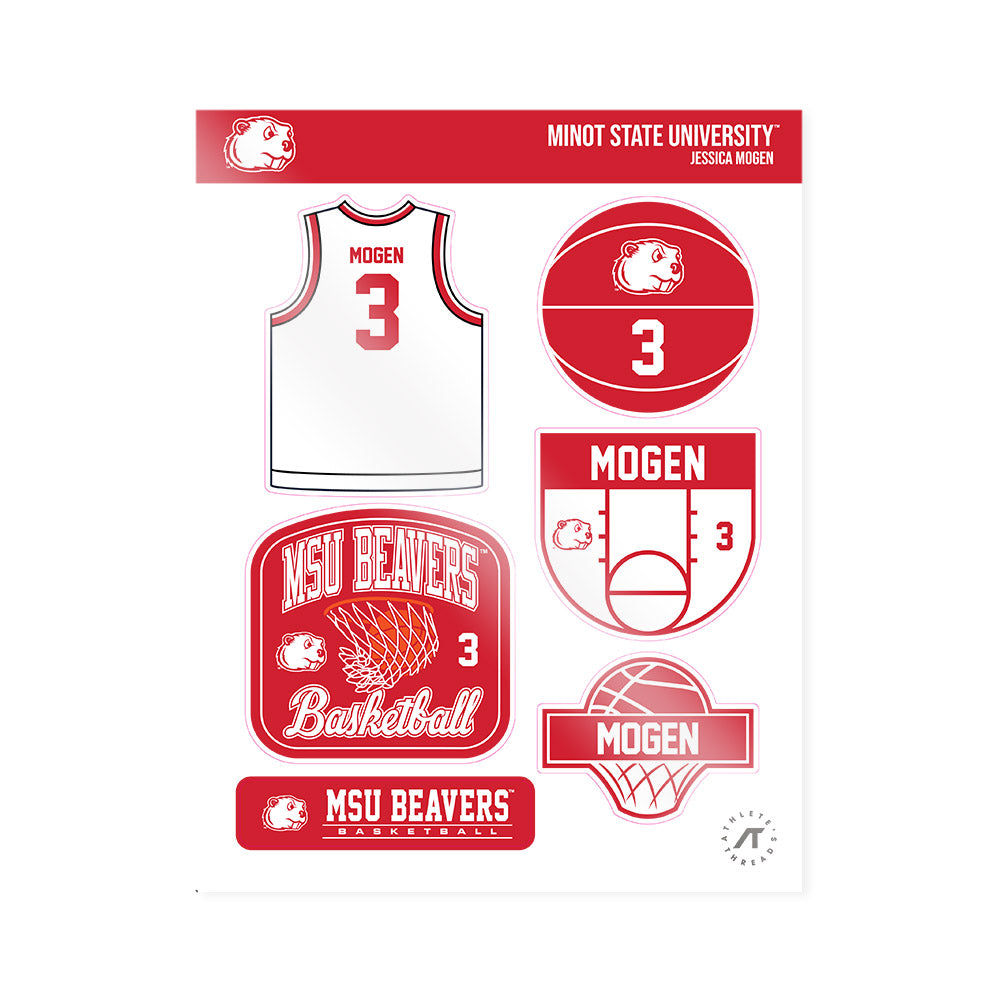 Minot State - NCAA Women's Basketball : Jessica Mogen - Sticker Sheet-0