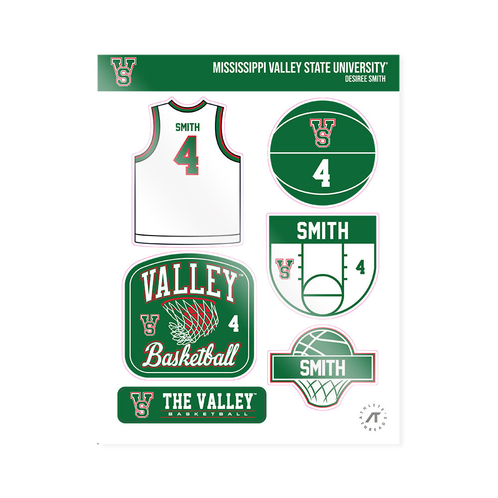 MVSU - NCAA Women's Basketball : Desiree Smith - Sticker Sheet-0