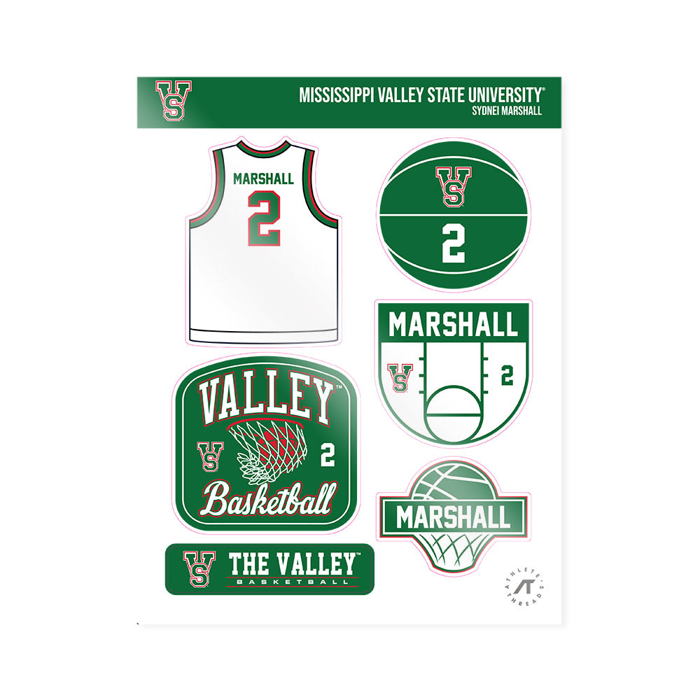 MVSU - NCAA Women's Basketball : Sydnei Marshall - Sticker Sheet-0