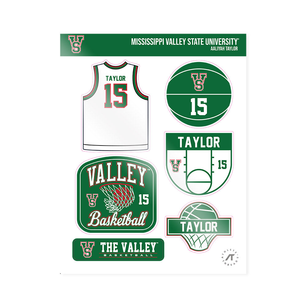 MVSU - NCAA Women's Basketball : Aaliyah Taylor - Sticker Sheet-0