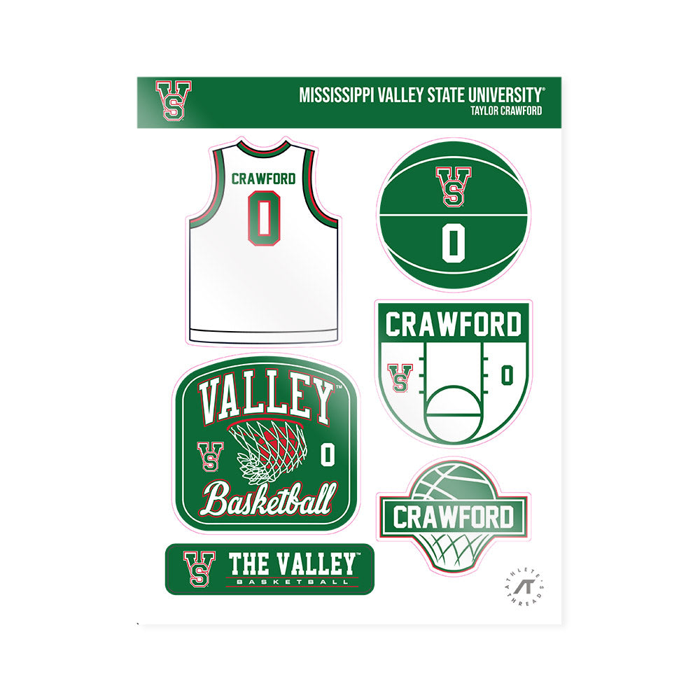 MVSU - NCAA Women's Basketball : Taylor Crawford - Sticker Sheet-0