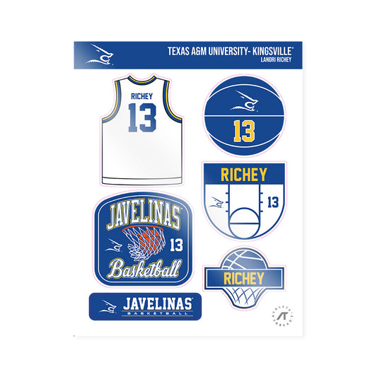 TAMUK - NCAA Women's Basketball : Landri Richey - Sticker Sheet-0