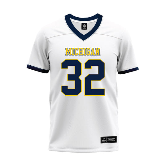Michigan - NCAA Football : Gary Stacy - White Premium Football Jersey-0