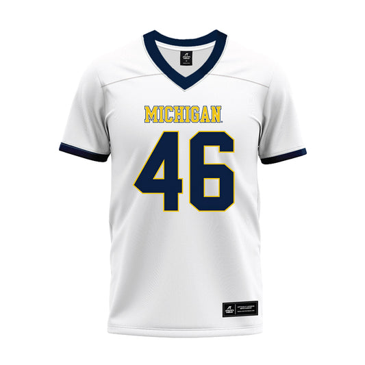 Michigan - NCAA Football : Gavin Magorien - White Premium Football Jersey-0