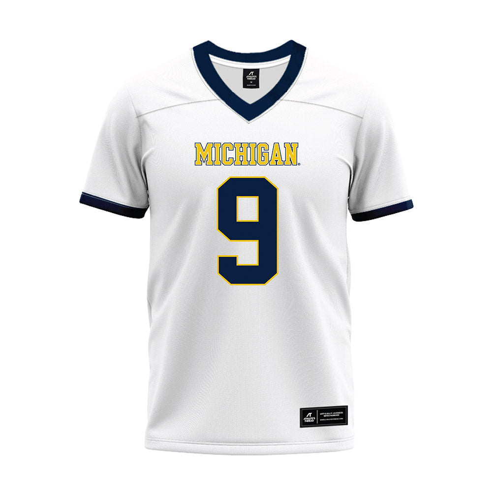 Michigan - NCAA Football : Channing Goodwin - White Premium Football Jersey-0