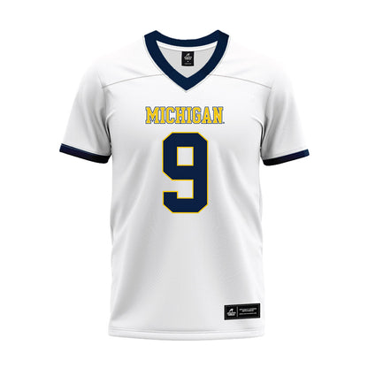 Michigan - NCAA Football : Channing Goodwin - White Premium Football Jersey-0
