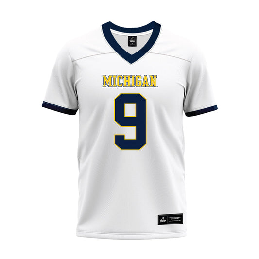Michigan - NCAA Football : Channing Goodwin - White Premium Football Jersey-0