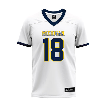 Michigan - NCAA Football : Troy Bowles - White Premium Football Jersey-0
