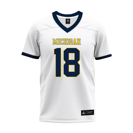 Michigan - NCAA Football : Troy Bowles - White Premium Football Jersey-0
