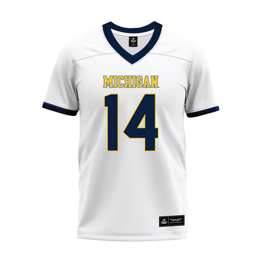 Michigan - NCAA Football : Carter Meadows - White Premium Football Jersey-0