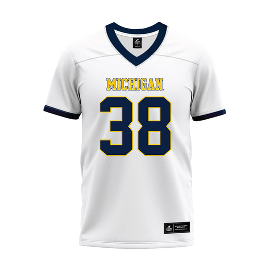Michigan - NCAA Football : Sam Baron - White Premium Football Jersey-0