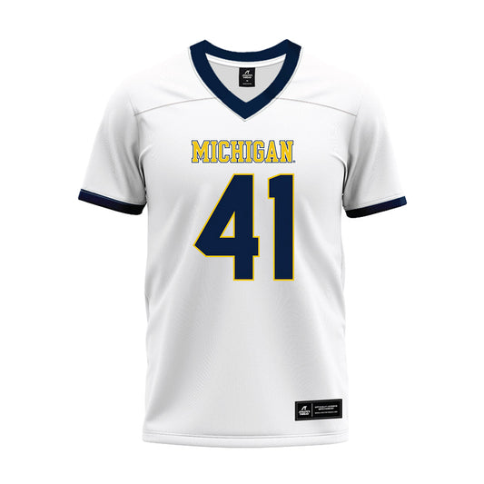 Michigan - NCAA Football : Tariq Boney - White Premium Football Jersey-0