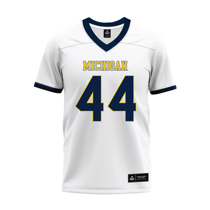 Michigan - NCAA Football : Eli Owens - White Premium Football Jersey-0
