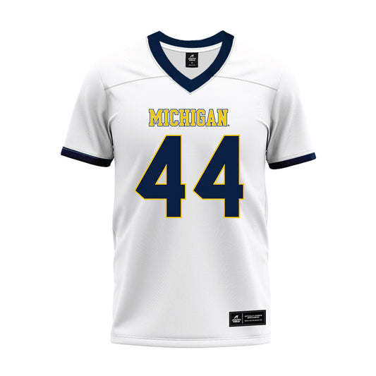 Michigan - NCAA Football : Eli Owens - White Premium Football Jersey-0