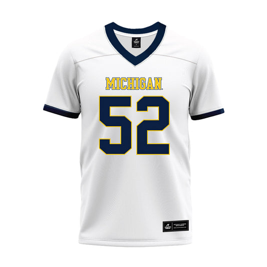 Michigan - NCAA Football : Christian Pierce - White Premium Football Jersey-0