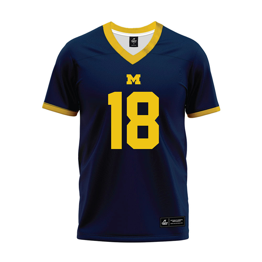Michigan - NCAA Football : Troy Bowles - Blue Premium Football Jersey-0