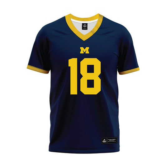 Michigan - NCAA Football : Troy Bowles - Blue Premium Football Jersey-0