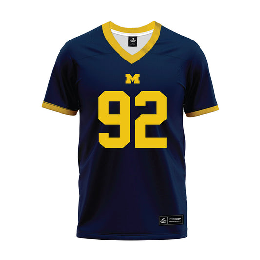 Michigan - NCAA Football : Ted Hammond - Blue Premium Football Jersey-0