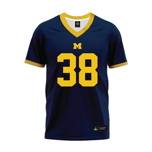 Michigan - NCAA Football : Bryce Wilcox - Blue Premium Football Jersey-0