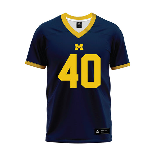 Michigan - NCAA Football : Jimmy Pisani - Blue Premium Football Jersey-0