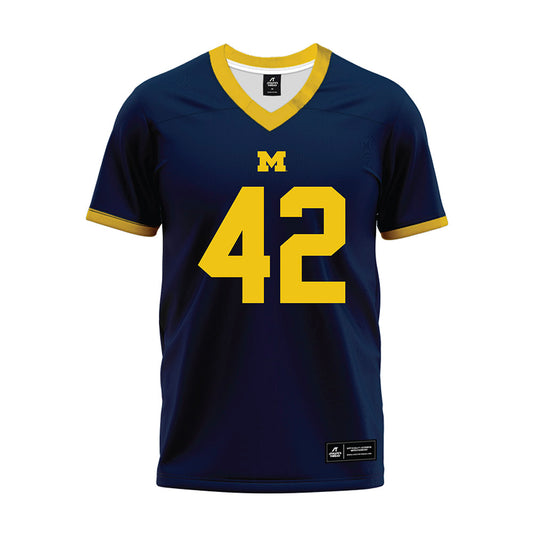 Michigan - NCAA Football : Jeffrey Chukwu - Blue Premium Football Jersey-0