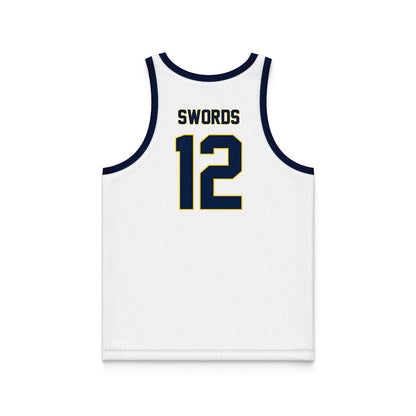 Michigan - NCAA Women's Basketball : Syla Swords - White Basketball Jersey-1