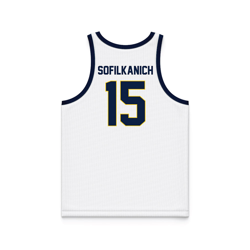 Michigan - NCAA Women's Basketball : Ashley Sofilkanich - White Basketball Jersey-1