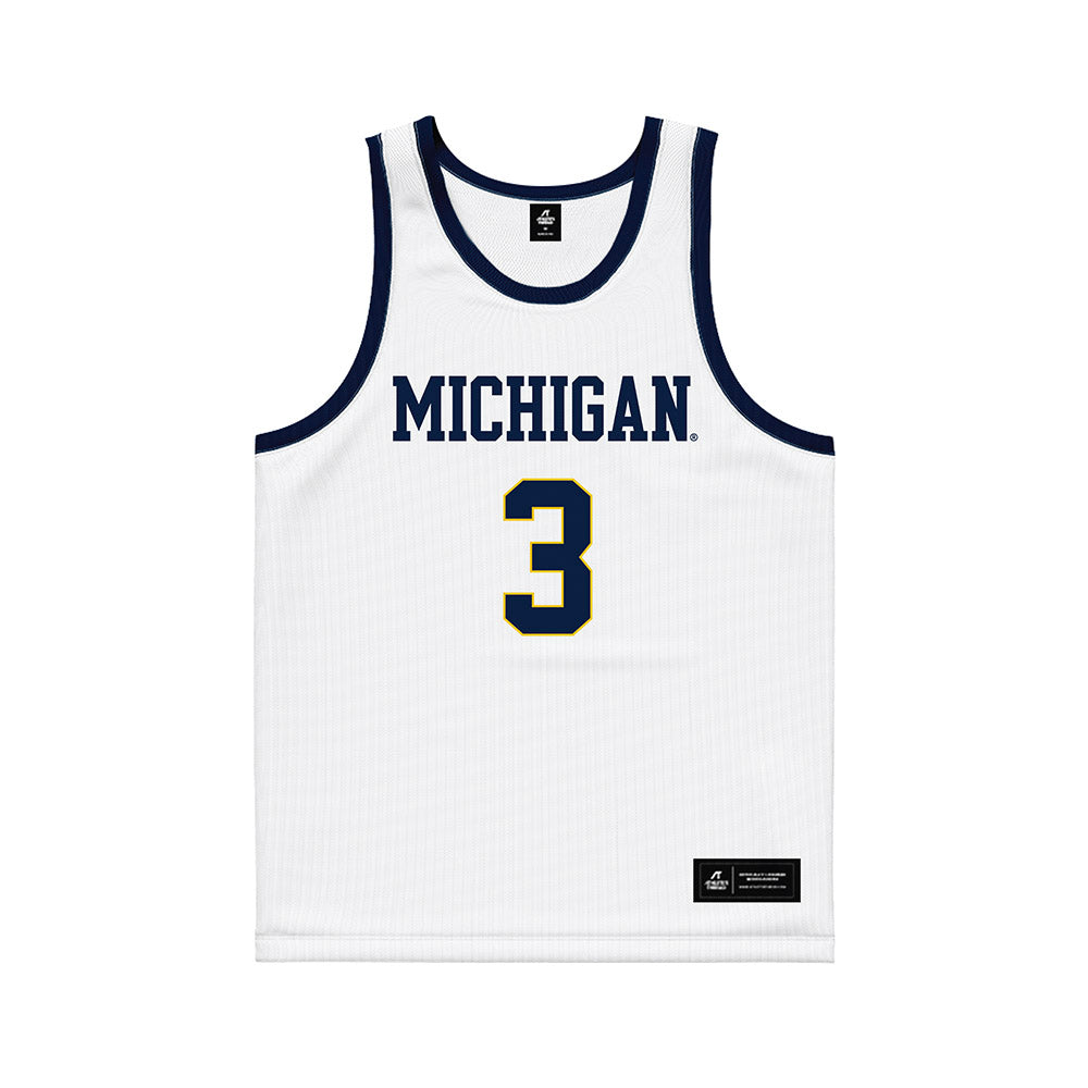 Michigan - NCAA Women's Basketball : Mila Holloway - White Basketball Jersey-0