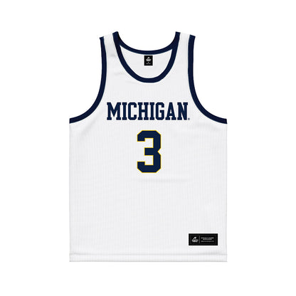 Michigan - NCAA Women's Basketball : Mila Holloway - White Basketball Jersey-0