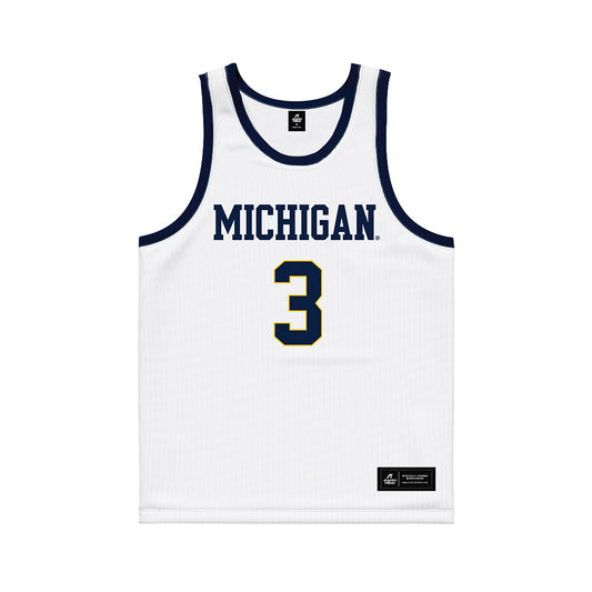 Michigan - NCAA Women's Basketball : Mila Holloway - White Basketball Jersey-0
