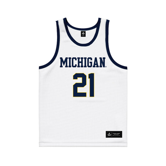 Michigan - NCAA Women's Basketball : Ally VanTimmeren - White Basketball Jersey-0