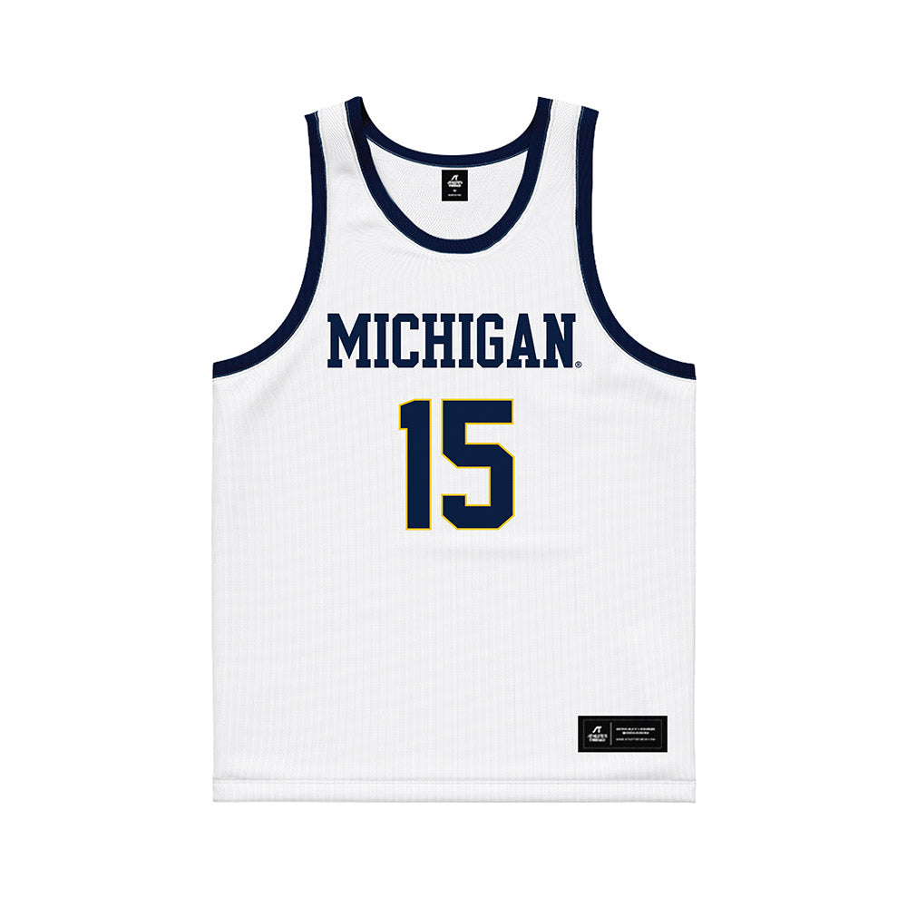 Michigan - NCAA Women's Basketball : Ashley Sofilkanich - White Basketball Jersey-0