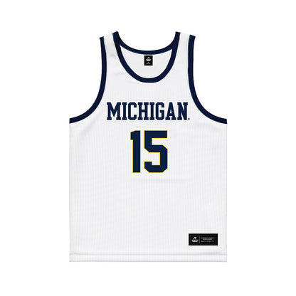 Michigan - NCAA Women's Basketball : Ashley Sofilkanich - White Basketball Jersey-0
