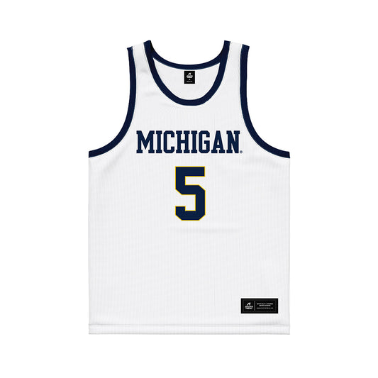Michigan - NCAA Men's Basketball : Oscar Goodman - White Basketball Jersey-0