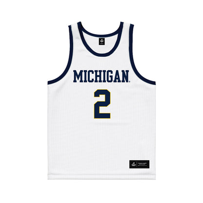 Michigan - NCAA Women's Basketball : Macy Brown - White Basketball Jersey-0