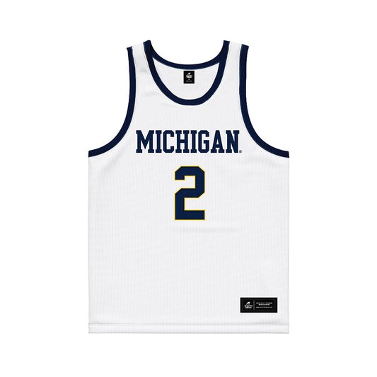Michigan - NCAA Women's Basketball : Macy Brown - White Basketball Jersey-0
