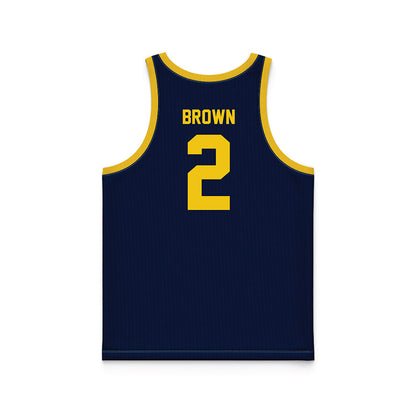 Michigan - NCAA Women's Basketball : Macy Brown - Blue Basketball Jersey-1