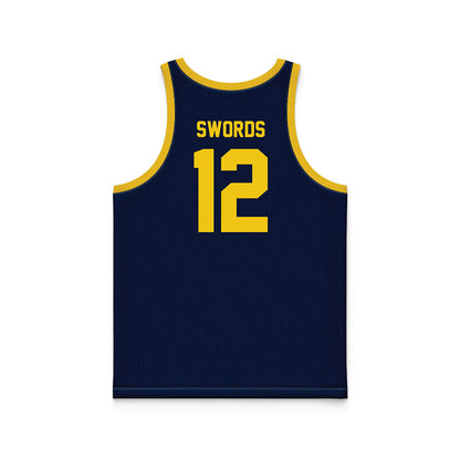 Michigan - NCAA Women's Basketball : Syla Swords - Blue Basketball Jersey-1