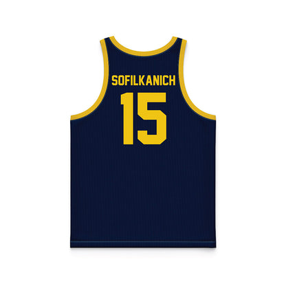 Michigan - NCAA Women's Basketball : Ashley Sofilkanich - Blue Basketball Jersey-1