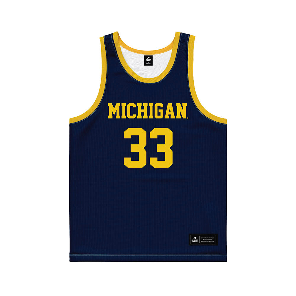 Michigan - NCAA Women's Basketball : Te'Yala Delfosse - Blue Basketball Jersey-0