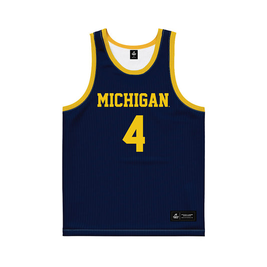 Michigan - NCAA Men's Basketball : Nimari Burnett - Blue Basketball Jersey-0
