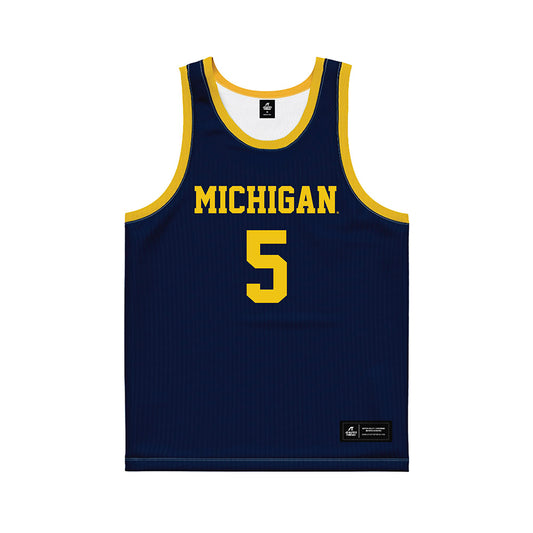 Michigan - NCAA Men's Basketball : Oscar Goodman - Blue Basketball Jersey-0