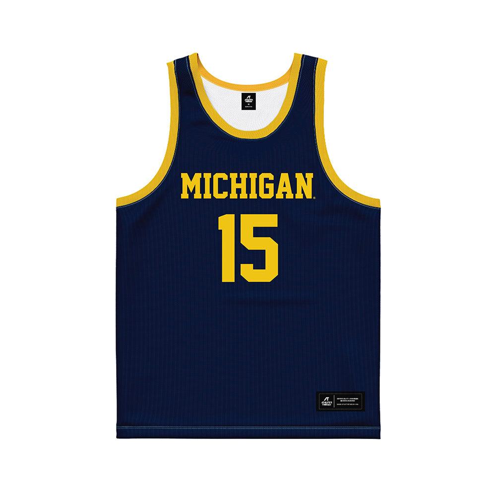 Michigan - NCAA Women's Basketball : Ashley Sofilkanich - Blue Basketball Jersey-0