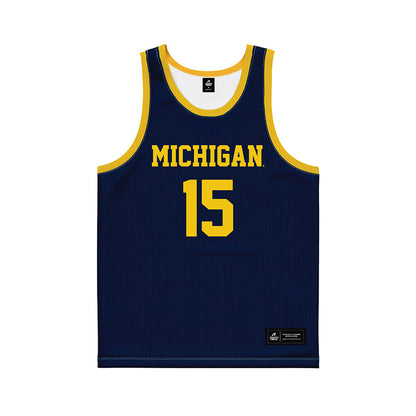 Michigan - NCAA Women's Basketball : Ashley Sofilkanich - Blue Basketball Jersey-0