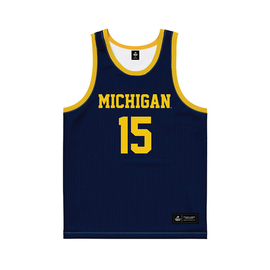 Michigan - NCAA Women's Basketball : Ashley Sofilkanich - Blue Basketball Jersey-0