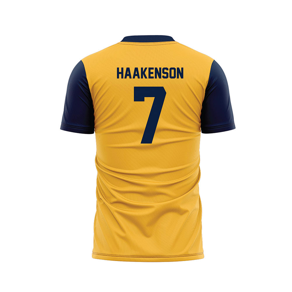 Michigan - NCAA Women's Soccer : Meredith Haakenson - Maize Soccer Jersey-1
