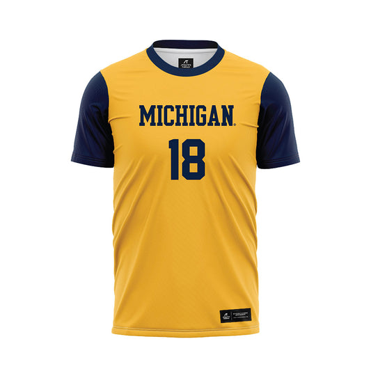 Michigan - NCAA Men's Soccer : Zachary Martens - Maize Soccer Jersey-0