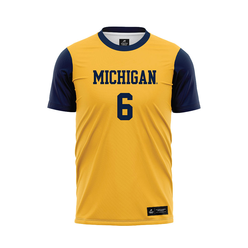 Michigan - NCAA Men's Soccer : Quin Rogers - Maize Soccer Jersey-0